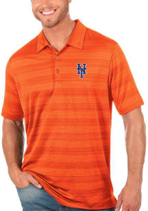 Antigua New York Mets Mens Orange Compass Short Sleeve Polo