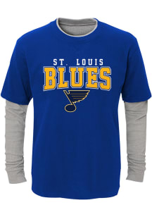 St Louis Blues Youth Blue Playmaker Long Sleeve Fashion T-Shirt