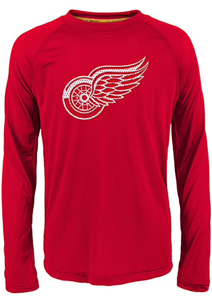 Detroit Red Wings Youth Red Grinder Long Sleeve T-Shirt