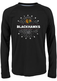 Chicago Blackhawks Youth Black Power Play Long Sleeve T-Shirt