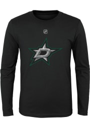 Dallas Stars Youth Black Distressed Logo Long Sleeve T-Shirt