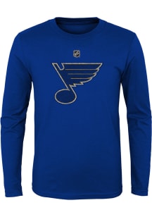 St Louis Blues Youth Blue Distressed Logo Long Sleeve T-Shirt