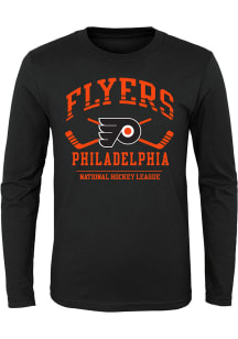Philadelphia Flyers Youth Black Fundamentals Long Sleeve T-Shirt