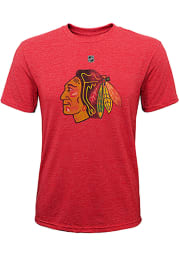 Chicago Blackhawks Youth Red Pioneer Retro Short Sleeve Fashion T-Shirt
