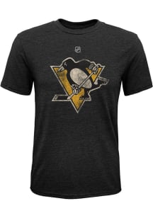 Pittsburgh Penguins Youth Black Pioneer Retro Short Sleeve Fashion T-Shirt