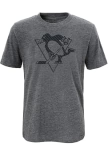 Pittsburgh Penguins Youth Grey Crisp Short Sleeve Fashion T-Shirt