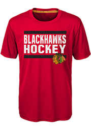 Chicago Blackhawks Youth Red Shootout Short Sleeve T-Shirt