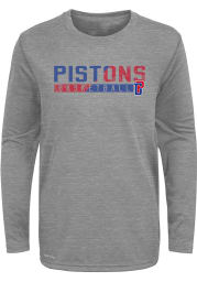 Detroit Pistons Youth Grey Possession Long Sleeve T-Shirt