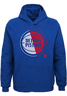 Detroit Pistons Youth Blue Vortex Long Sleeve Hoodie