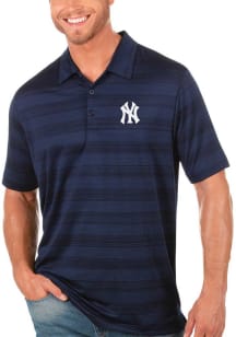 Antigua New York Yankees Mens Navy Blue Compass Short Sleeve Polo