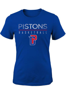 Detroit Pistons Girls Blue Single Path Short Sleeve Fashion T-Shirt