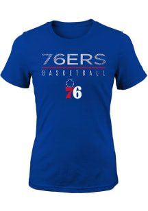 Philadelphia 76ers Girls Blue Single Path Short Sleeve Fashion T-Shirt