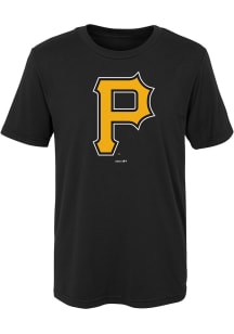 Pittsburgh Pirates Boys Black Primary P Logo Short Sleeve T-Shirt
