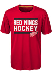 Detroit Red Wings Youth Red Shootout Short Sleeve T-Shirt