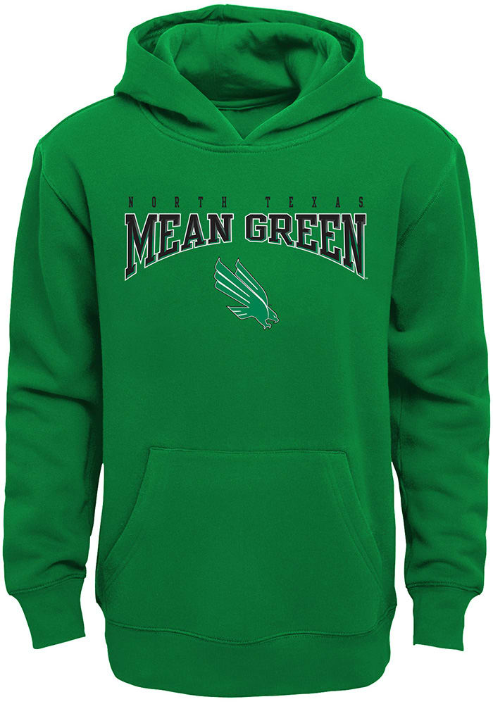 North Texas Mean Green Youth Kelly Green Fadeout Long Sleeve Hoodie
