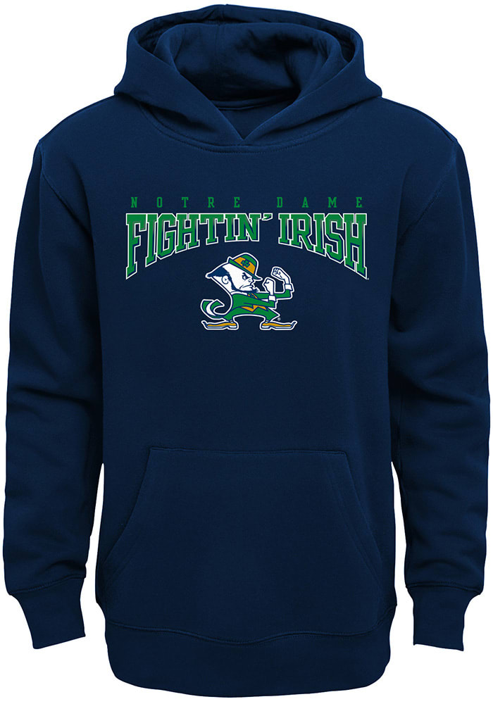 Notre Dame Fighting Irish Youth Navy Blue Fadeout Long Sleeve Hoodie