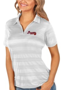 Antigua Atlanta Braves Womens White Compass Short Sleeve Polo Shirt