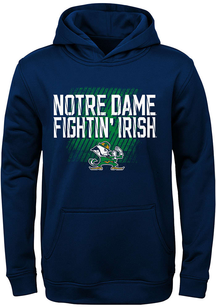 Notre Dame Fighting Irish Youth Navy Blue Attitude Long Sleeve Hoodie