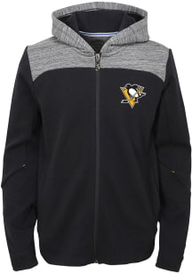 Pittsburgh Penguins Boys Black Centripedal Long Sleeve Full Zip Hooded Sweatshirt