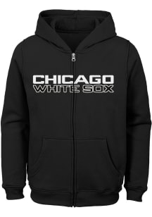 Chicago White Sox Youth Black Wordmark Long Sleeve Full Zip Jacket