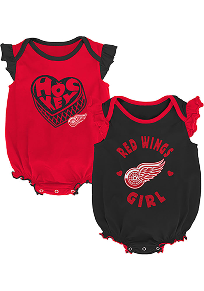 Detroit Red Wings Girls Infant I Love Hockey Bodysuit, Pants