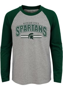Michigan State Spartans Youth Grey Audible Long Sleeve Fashion T-Shirt
