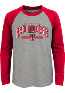Texas Tech Red Raiders Youth Grey Audible Long Sleeve Fashion T-Shirt