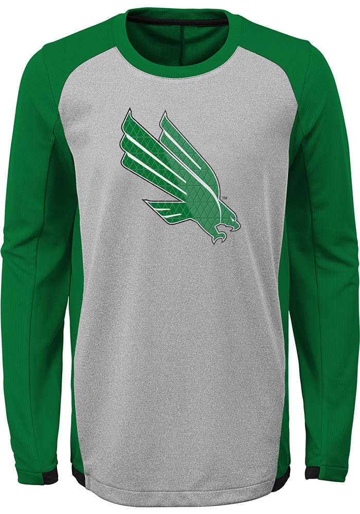 North Texas Mean Green Youth Grey Mainframe Long Sleeve T-Shirt