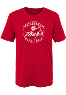 Philadelphia 76ers Boys Red Line Pattern Short Sleeve T-Shirt