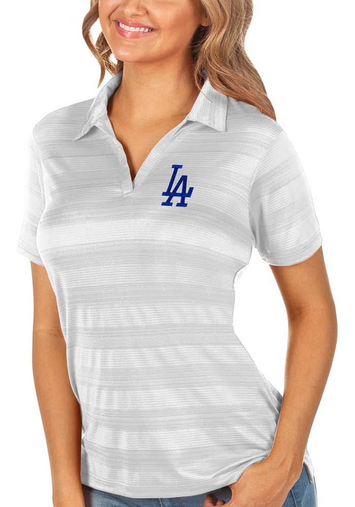 Antigua Los Angeles Dodgers Women's White Affluent Polo