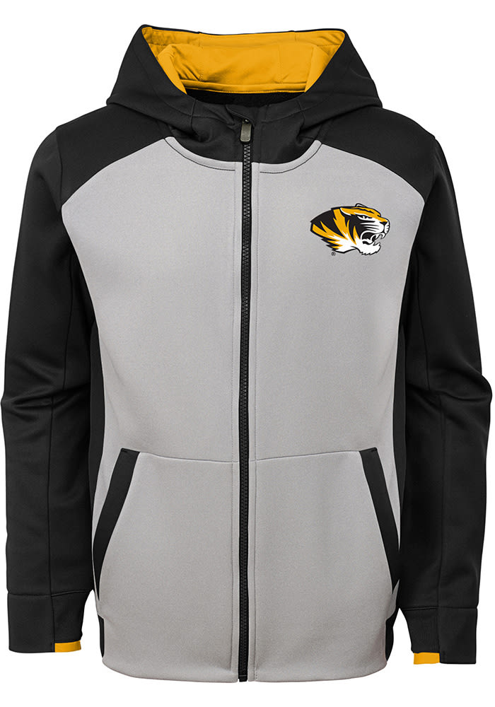 Missouri Tigers Youth Grey Hi-Tech Long Sleeve Full Zip Jacket