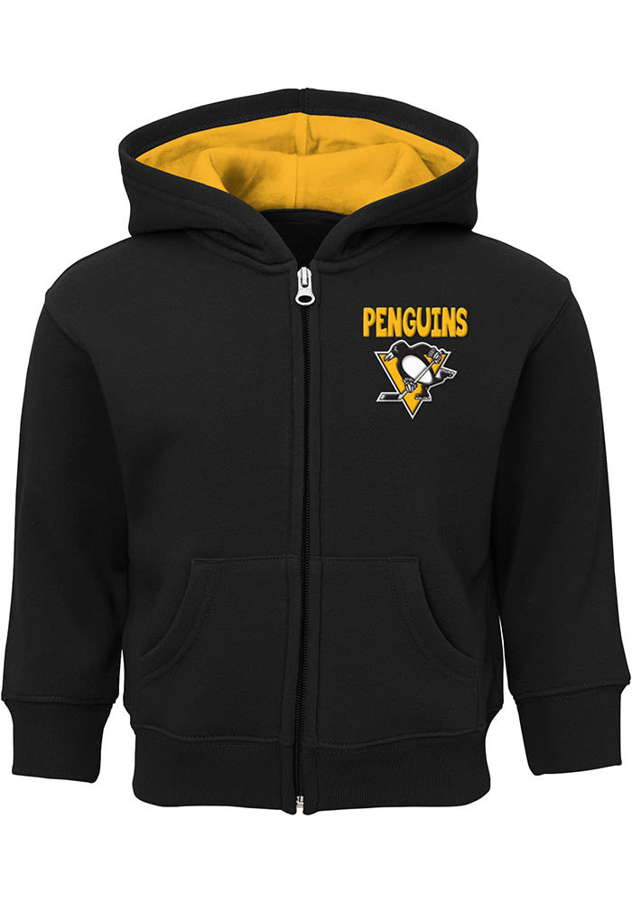 Pittsburgh Penguins Toddler Enforcer Long Sleeve Full Zip Sweatshirt - Black