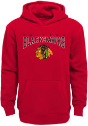 Chicago Blackhawks Youth Red Fadeout Long Sleeve Hoodie