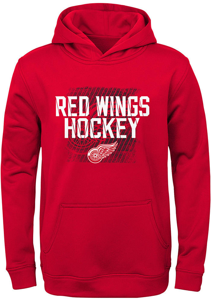 Detroit Red Wings Youth Red Attitude Long Sleeve Hoodie