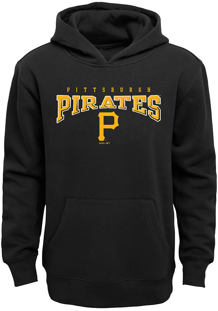 Pittsburgh Pirates Youth Black Fadeout Long Sleeve Hoodie