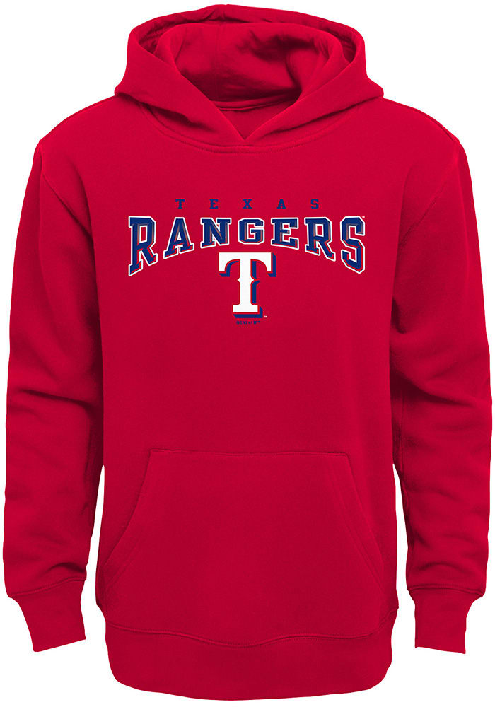 Texas Rangers Youth Red Fadeout Long Sleeve Hoodie