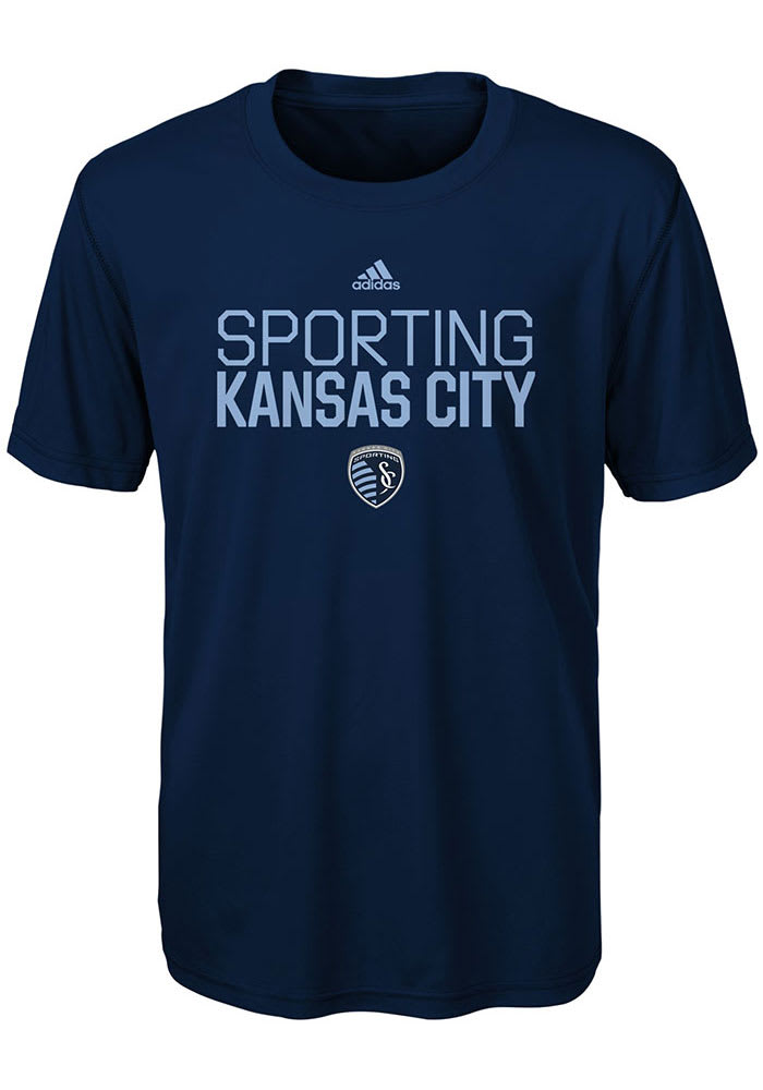 Sporting Kansas City Boys Navy Blue Locker Stacked Short Sleeve T-Shirt