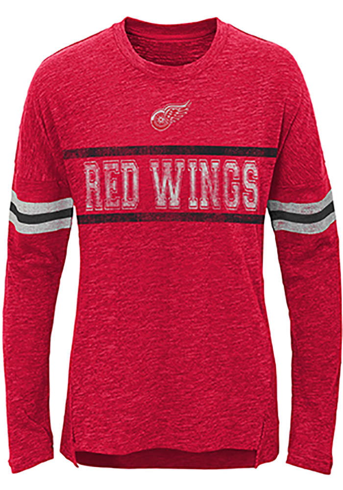 Detroit Red Wings Girls Red Pacesetter Long Sleeve T-shirt
