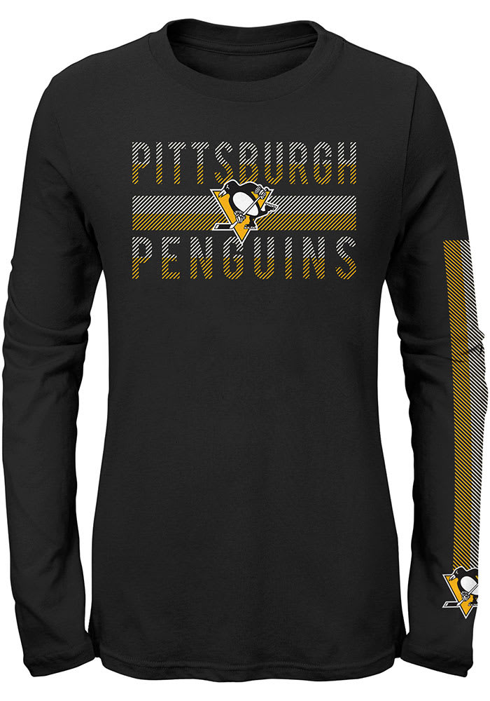 Pittsburgh Penguins Girls Black Statement Long Sleeve T-shirt