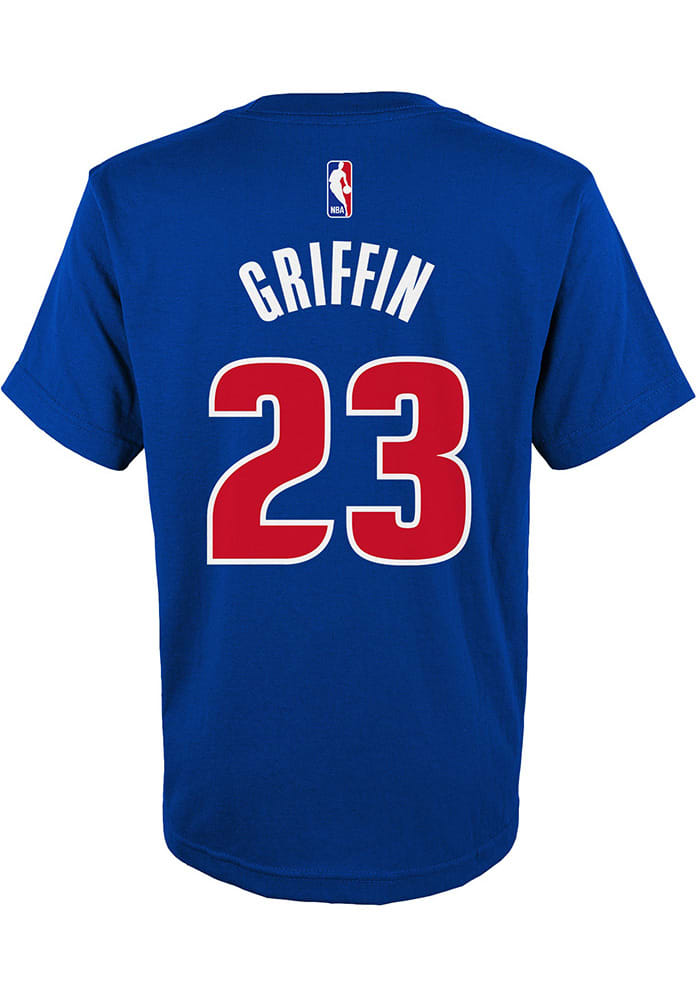 Blake Griffin Detroit Pistons Youth Blue Flat Replica Player Tee