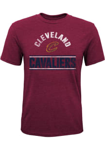 Cleveland Cavaliers Youth Red Double Bar Short Sleeve Fashion T-Shirt