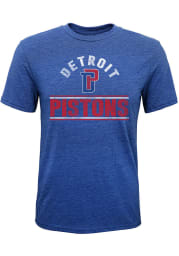 Detroit Pistons Youth Blue Double Bar Short Sleeve Fashion T-Shirt