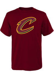 Cleveland Cavaliers Youth Red Primary Logo Short Sleeve T-Shirt