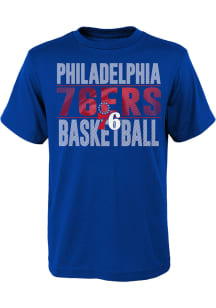 Philadelphia 76ers Youth Blue Trilateral Short Sleeve T-Shirt