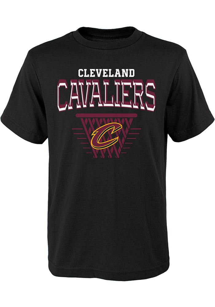 Cleveland Cavaliers Youth Black Tech Net Short Sleeve T-Shirt