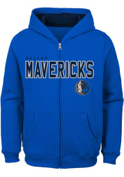 Dallas Mavericks Boys Blue Foundation Long Sleeve Full Zip Hooded Sweatshirt