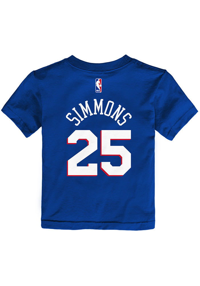 Ben Simmons Philadelphia 76ers Toddler Blue Name and Number Short Sleeve Player T Shirt