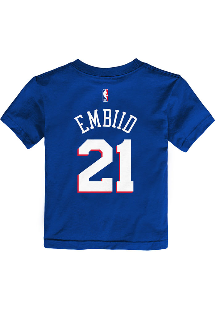 Joel Embiid Philadelphia 76ers Toddler Blue Name and Number Short Sleeve Player T Shirt