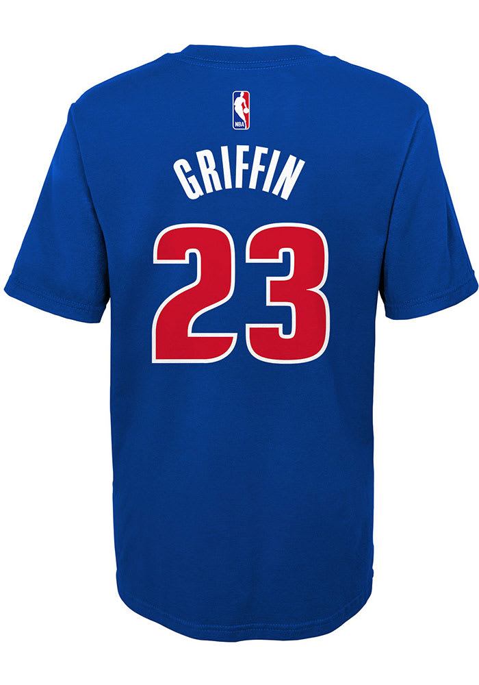 Blake Griffin Detroit Pistons Boys Blue Name and Number Short Sleeve T-Shirt