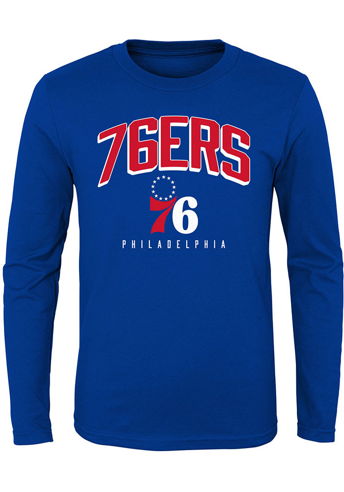 Philadelphia 76ers Youth Blue Dunked Long Sleeve T-Shirt